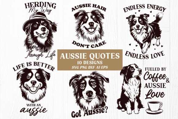 Aussie Quotes SVG Bundle - 10 Dog Design