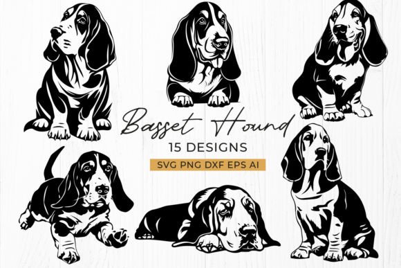 Basset Hound SVG Bundle Dog Portrait