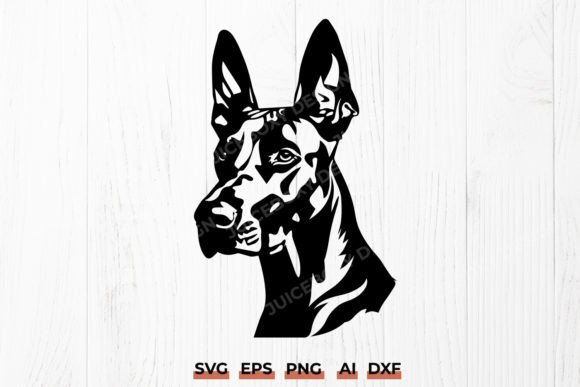 Doberman SVG Cut File, Doberman Dog Head