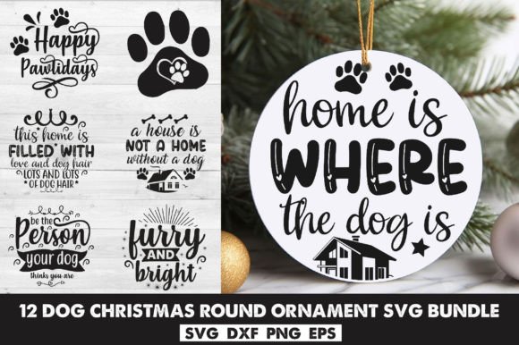 Dog Christmas Round Ornament Svg Bundle Review