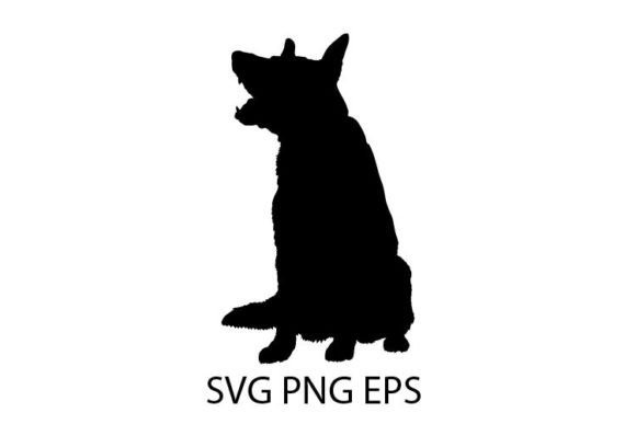 Dog is Barking Silhouette Sitting