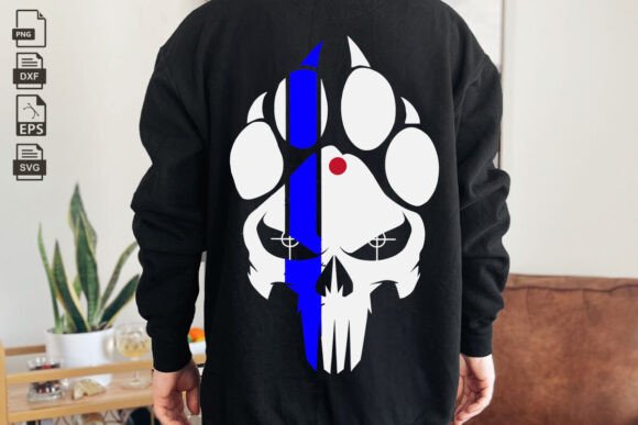 Flag Thin Blue Line Dog Paw Police K9: Design Review