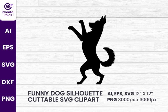 Funny Dog Silhouette Cut File SVG Design