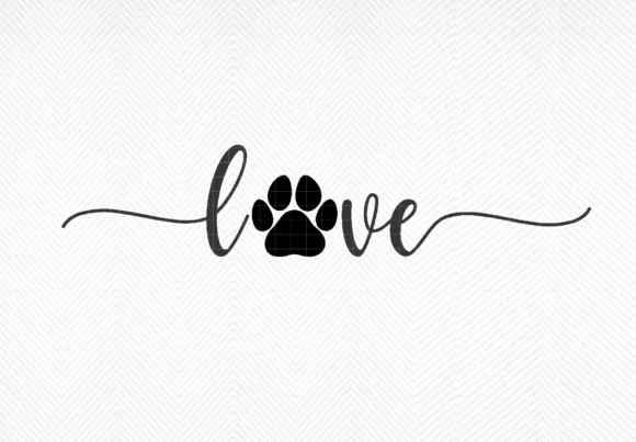 Love Paw Print, Instant Digital Download