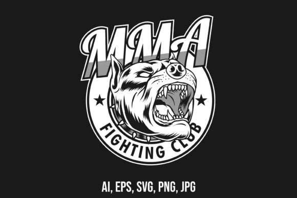 MMA Logo Template with Dog Head Mascot