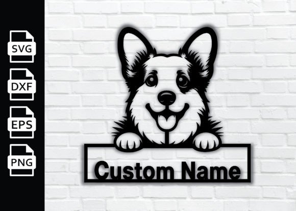 Peeking Dog Custom Name Sign