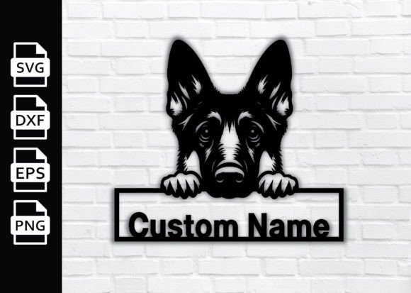 Peeking Dog Metal Name Sign, Teelaunch
