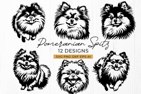 Pomeranian Spitz SVG Bundle - 12 Dog DXF